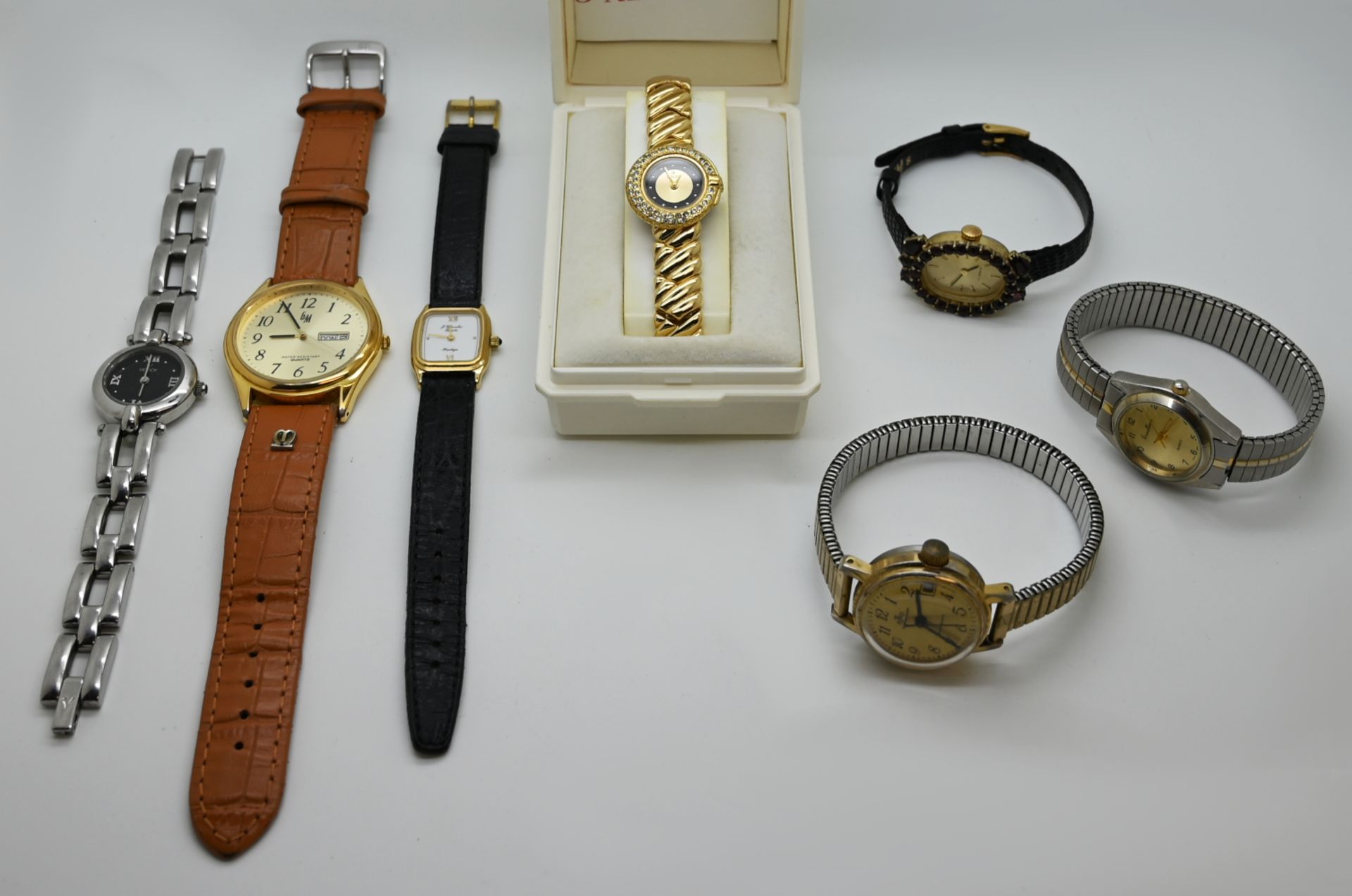 1 Konv. Armbanduhren: verschieden, je Metall z.T. vergoldet, z.T. mit Lederband, je Asp./Tsp./z.T. b - Bild 3 aus 4