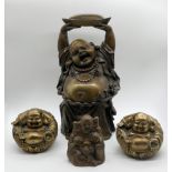 7 Metallfiguren Metall/Bronze u.a. z.T. gefüllt, 20. Jh.: 1 Medizinbuddha mit Myrobalan-Zweig und He