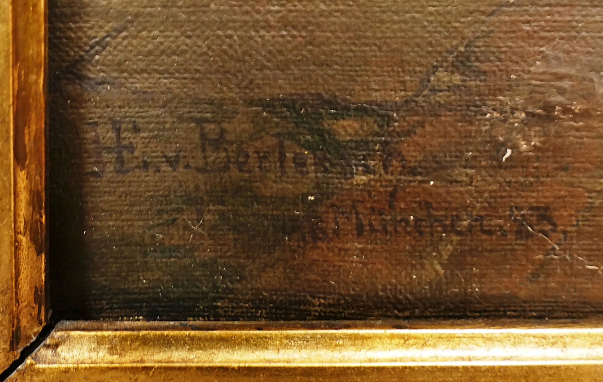 1 Ölgemälde l.u. sign. H. E. v. BERLEPSCH (wohl Hans Eduard VON B.-VALENDAS 1849 Sankt Gallen-1921 M - Bild 3 aus 8