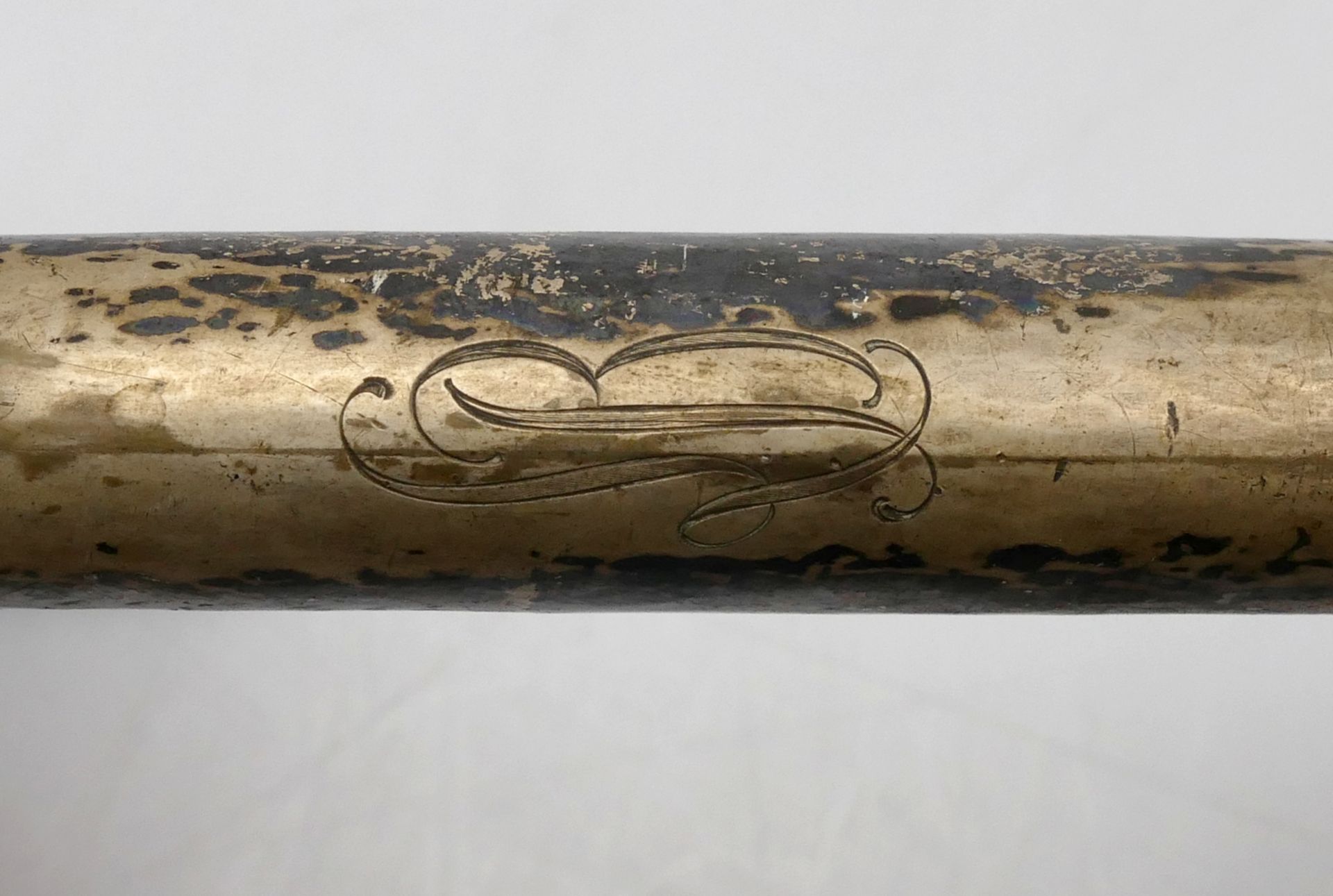 1 Spazierstock Holz mit Griff Silber 800 "HI im Gefäß?" ca. L 80cm, z.T. min. besch., Asp.  - Bild 3 aus 3