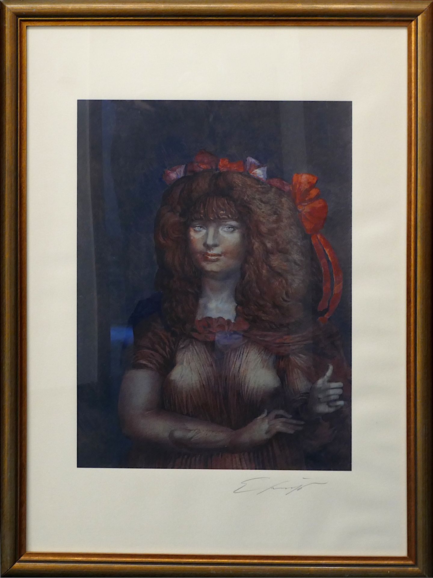 1 Farbserigraphie r.u. bleistiftsign. Ernst FUCHS (wohl 1930 Wien-2015 Ebd.) rüchs. betit. "Lolita" - Bild 2 aus 4