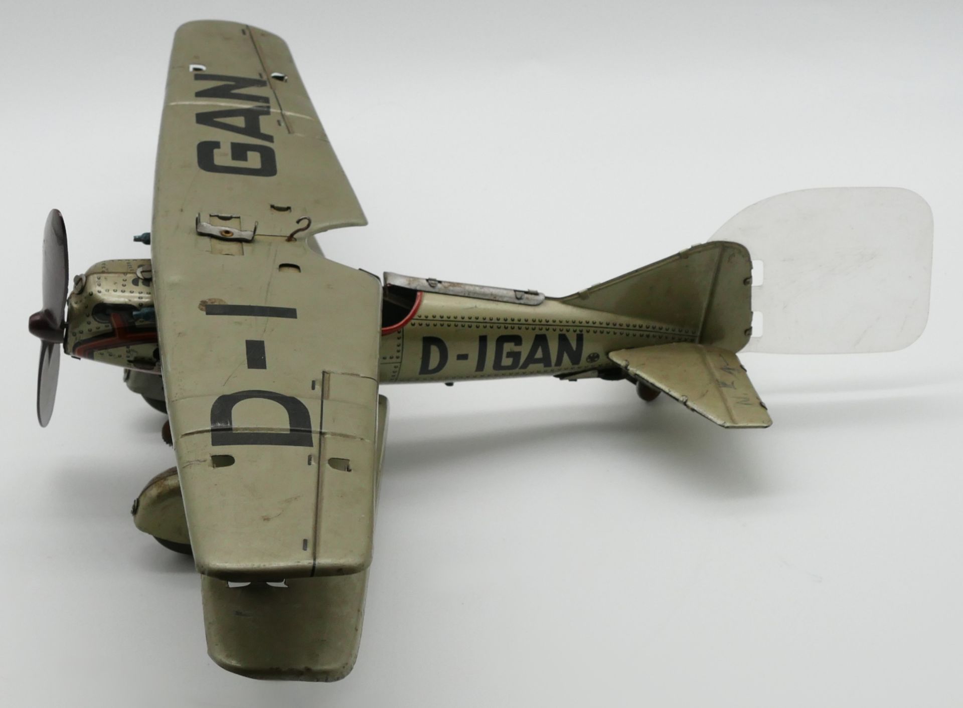 3 Militärblechspielzeuge: 2 Flugzeuge TIPP-CO je "D-IGAN" je mit Uhrwerkantrieb, je Flügelspannweite - Image 2 of 4