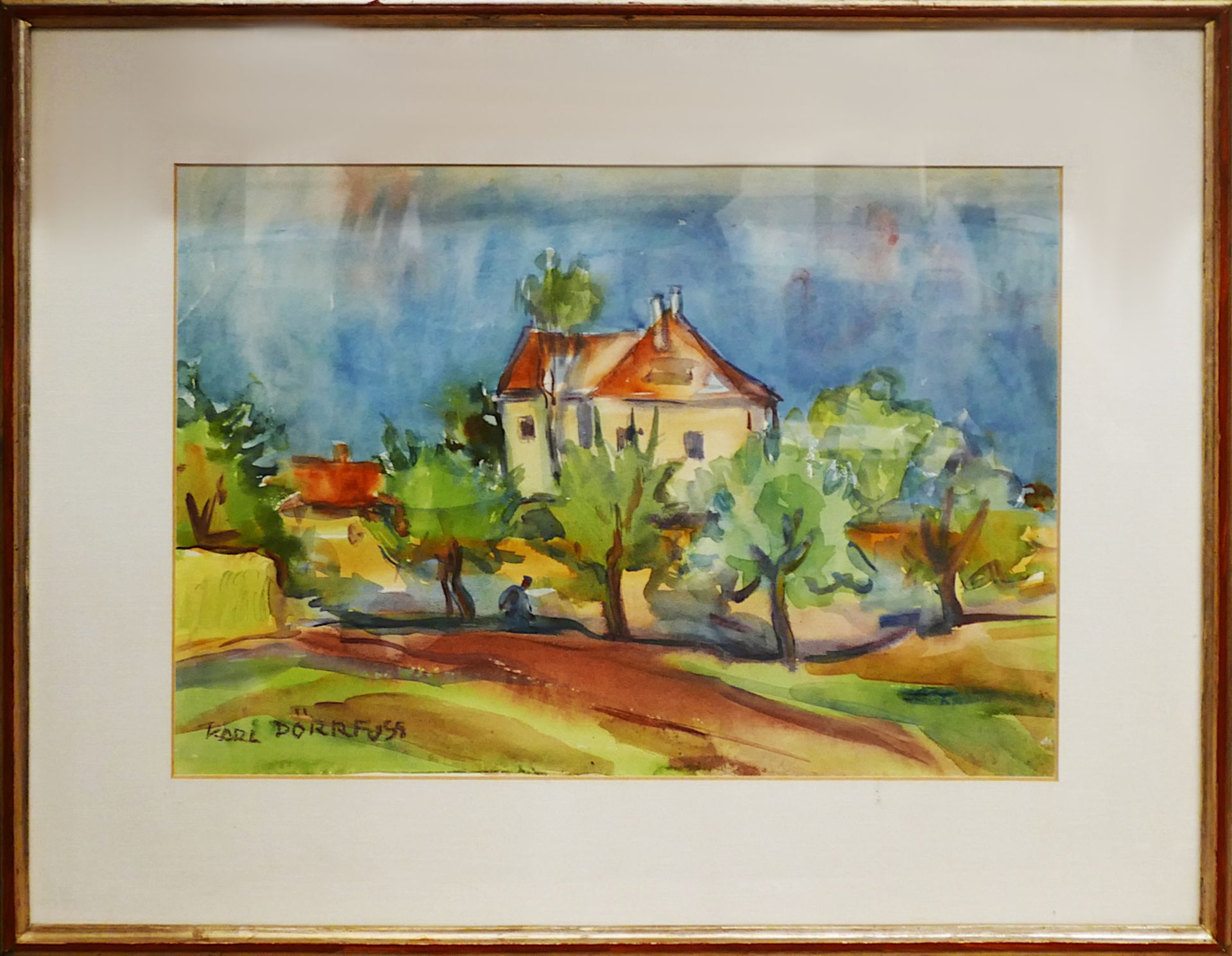 4 Ölgemälde/4 Aquarelle des Künstlers Karl DÖRRFUSS (wohl 1906 Fürth-1984 ebd.) z.B. "Bei Beerbach"  - Bild 4 aus 8