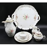 1 Kaffeeservice ROSENTHAL GROUP Classic Rose "Sanssouci" für 6 Personen mit Kanne, Servierplatte, Mi