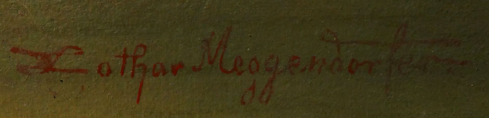 1 Ölgemälde r.u. sign. Lothar MEGGENDORFER (wohl 1847 München-1925 Ebd.) "Die Bootsfahrt" - Image 3 of 3