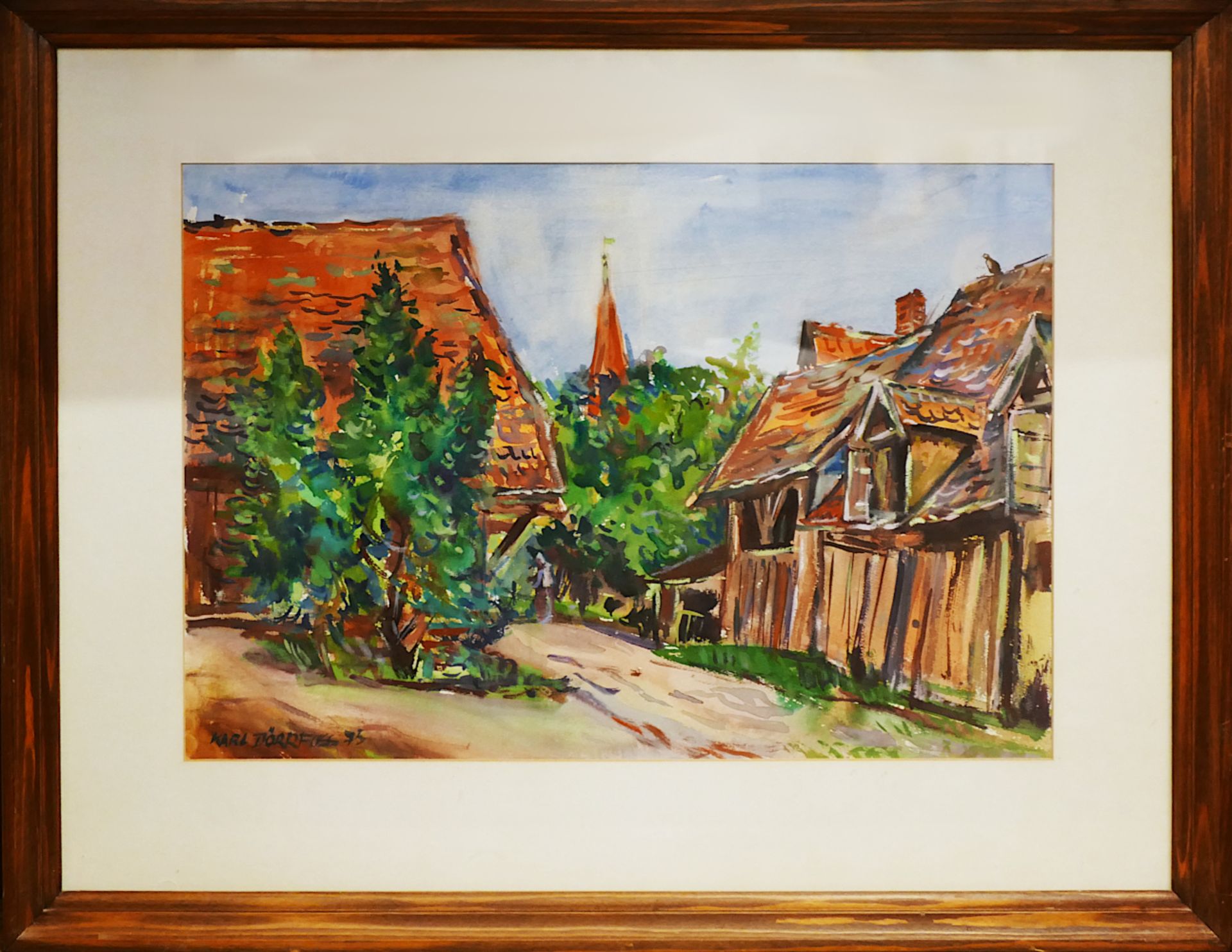 4 Ölgemälde/4 Aquarelle des Künstlers Karl DÖRRFUSS (wohl 1906 Fürth-1984 ebd.) z.B. "Bei Beerbach"  - Bild 5 aus 8