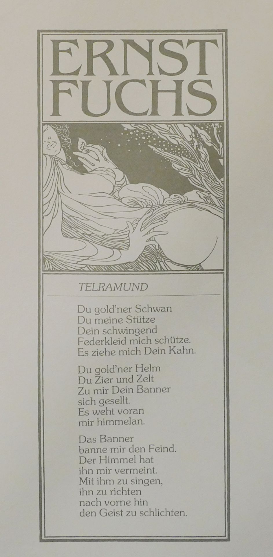 1 Farbserigraphie r.u. bleistiftsign. Ernst FUCHS (wohl 1930 Wien-2015 Ebd.) rücks. betit. "Telramun - Bild 4 aus 4