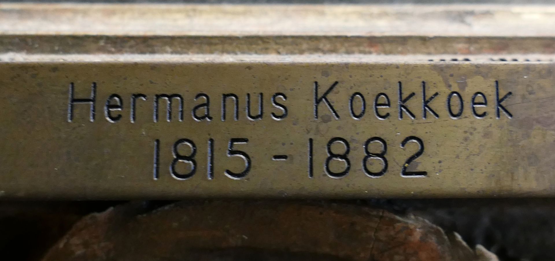 1 Ölgemälde unsign. auf Rahmen bez. Hermanus KOEKKOEK 1815-1882, "Stürmische See vor niederländische - Image 3 of 6