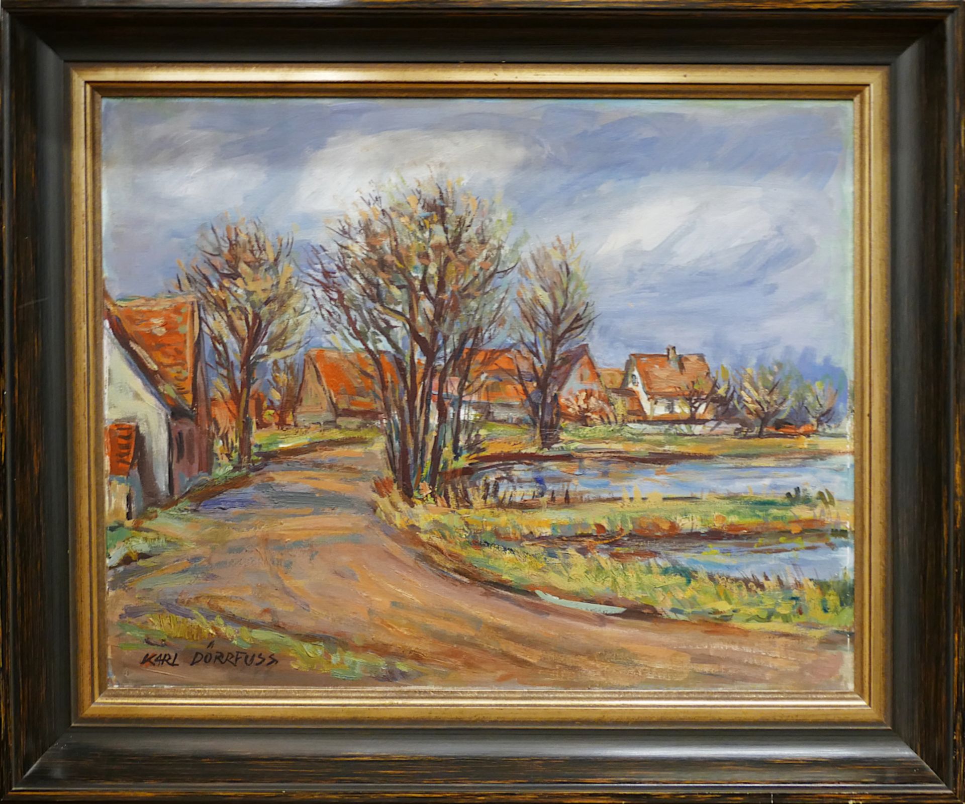 4 Ölgemälde/4 Aquarelle des Künstlers Karl DÖRRFUSS (wohl 1906 Fürth-1984 ebd.) z.B. "Bei Beerbach"  - Bild 2 aus 8