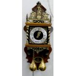 1 Wanduhr sog. "Zaanse" nztl. ca. H 65cm, mit Pendel und 2 Gewichten, ber., Asp.