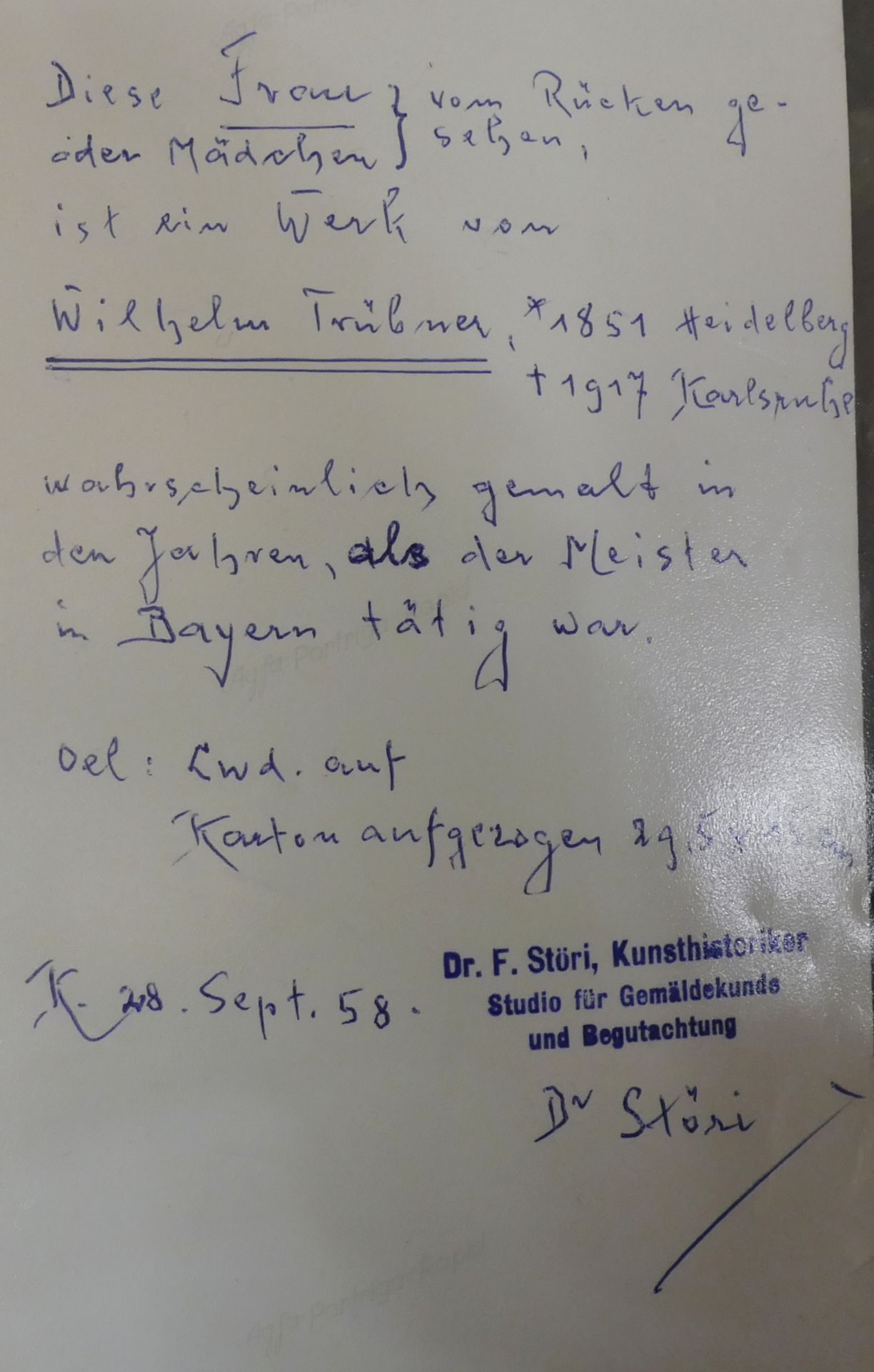 1 Ölgemälde/rücks. auf Fotographie zugeschrieben Wilhelm TRÜBNER (wohl 1851 Heidelberg-1917 Karlsruh - Image 5 of 5