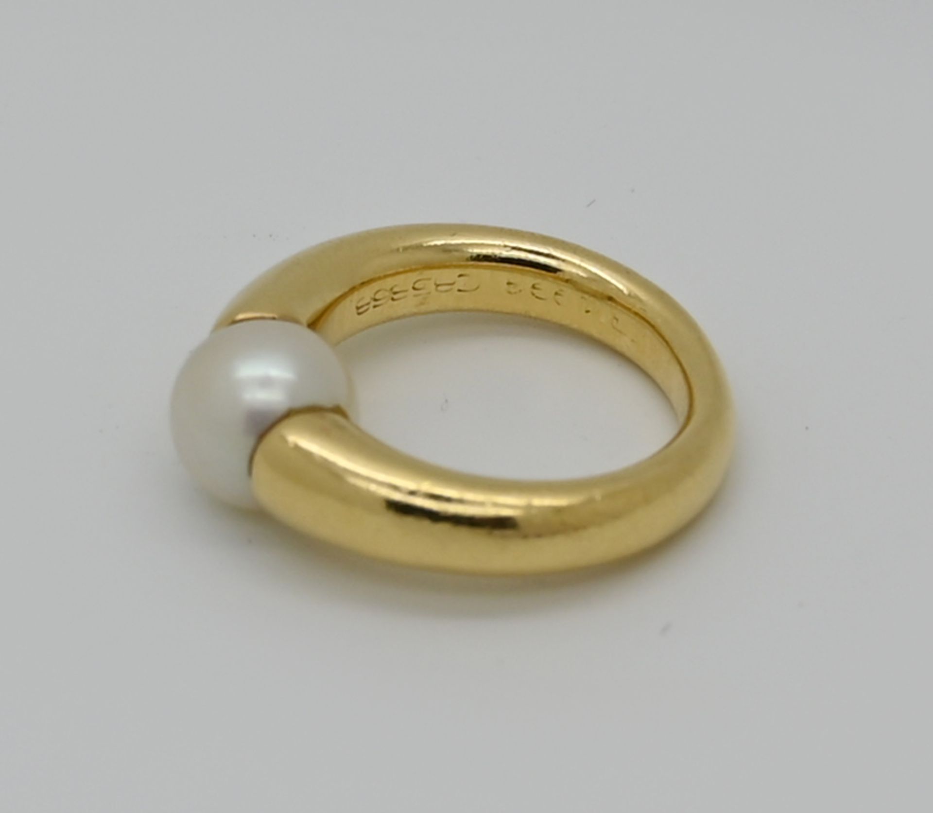 1 Damenring CARTIER GG 18ct., mit Perle (D. ca. 0,8cm), mit Rechnungskopie: gekauft 1999 für 2.550 - Image 2 of 3