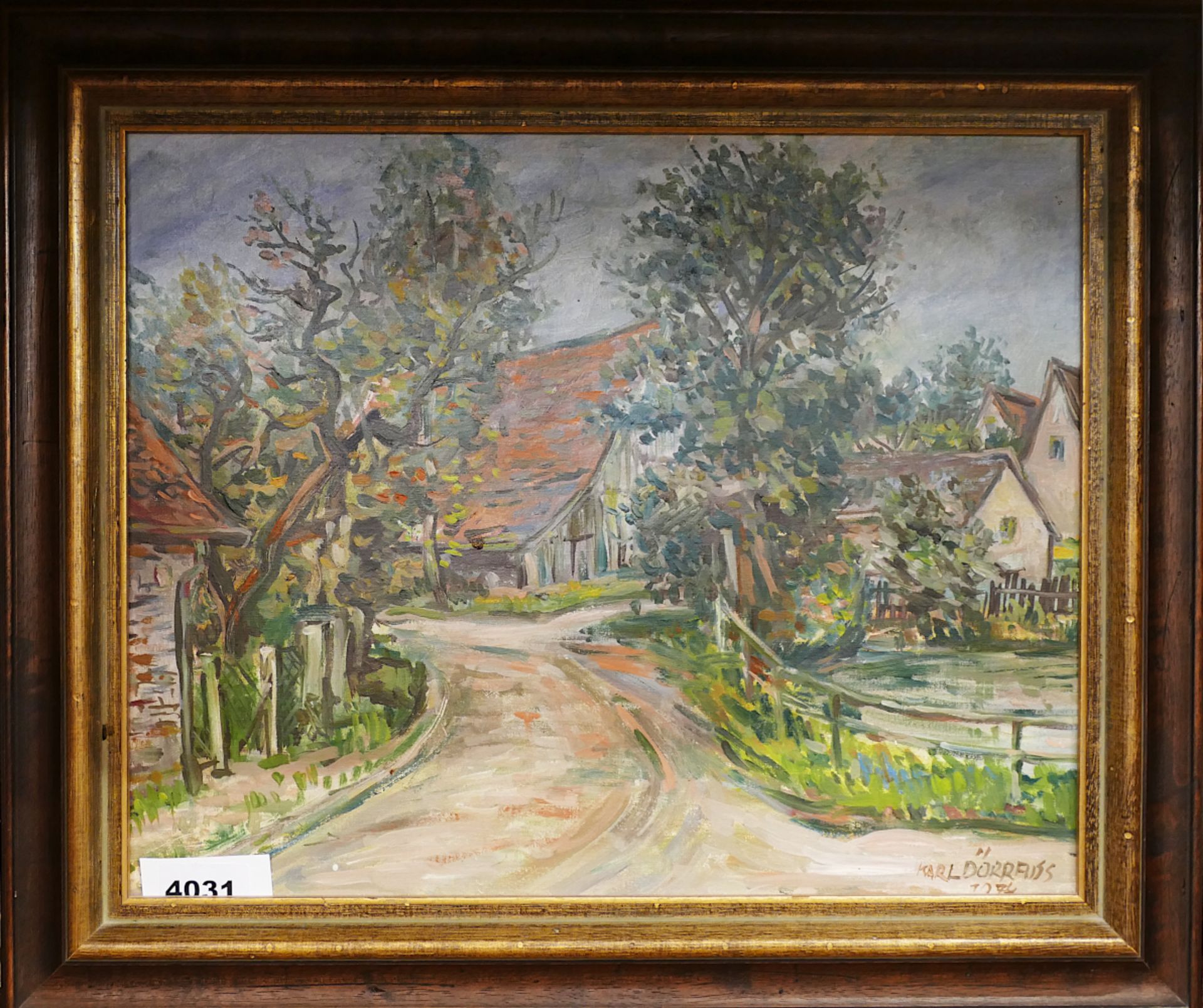 4 Ölgemälde/4 Aquarelle des Künstlers Karl DÖRRFUSS (wohl 1906 Fürth-1984 ebd.) z.B. "Bei Beerbach"  - Bild 8 aus 8