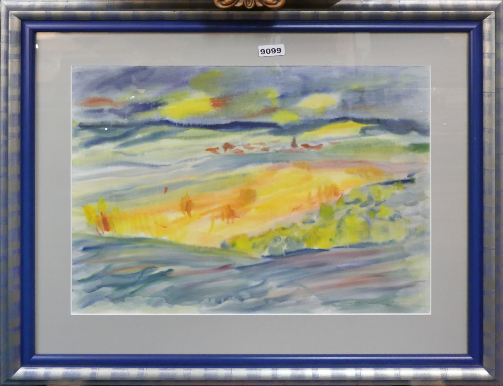 1 Aquarell l.u. sign. A. KOHLER (wohl Alfred K. 1916 Schwabach-1984 ebd.) "Landschaft in Grün, Blau - Bild 2 aus 3