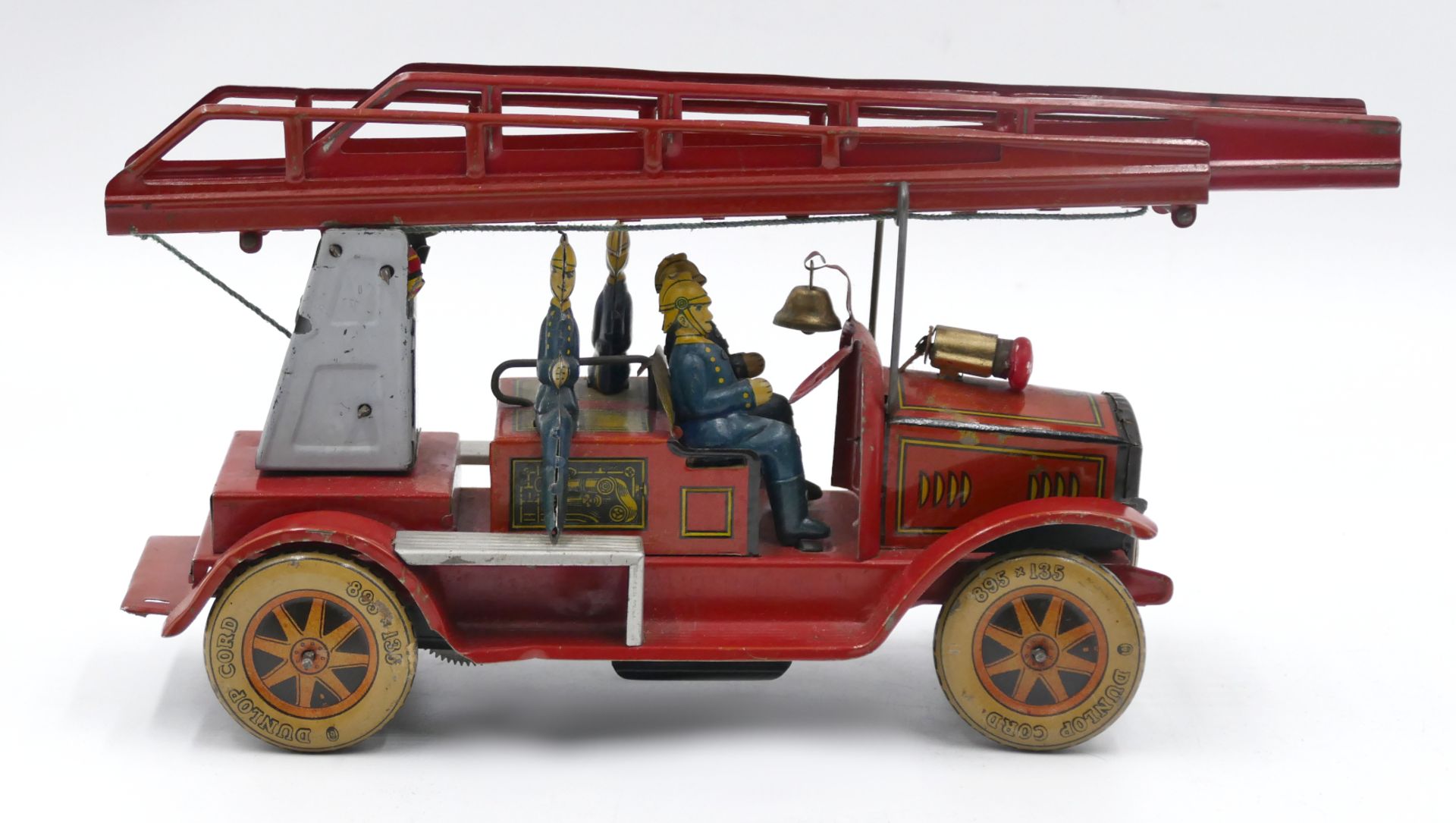 2 Feuerwehrleiterwagen je TIPPCO Nürnberg: 1x wohl um 1930 mit elektrischem Licht und Glocke, Reifen - Bild 4 aus 11