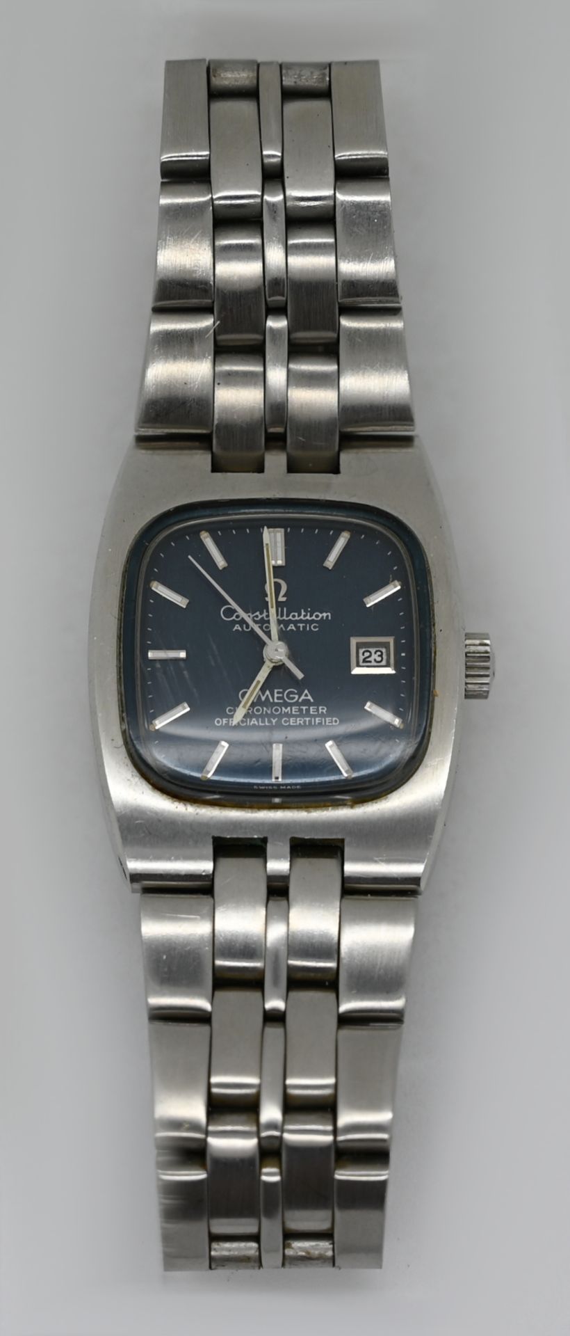 1 Damenarmbanduhr OMEGA Constellation Automatik, Edelstahl, wohl in Originalschatulle, Tsp.