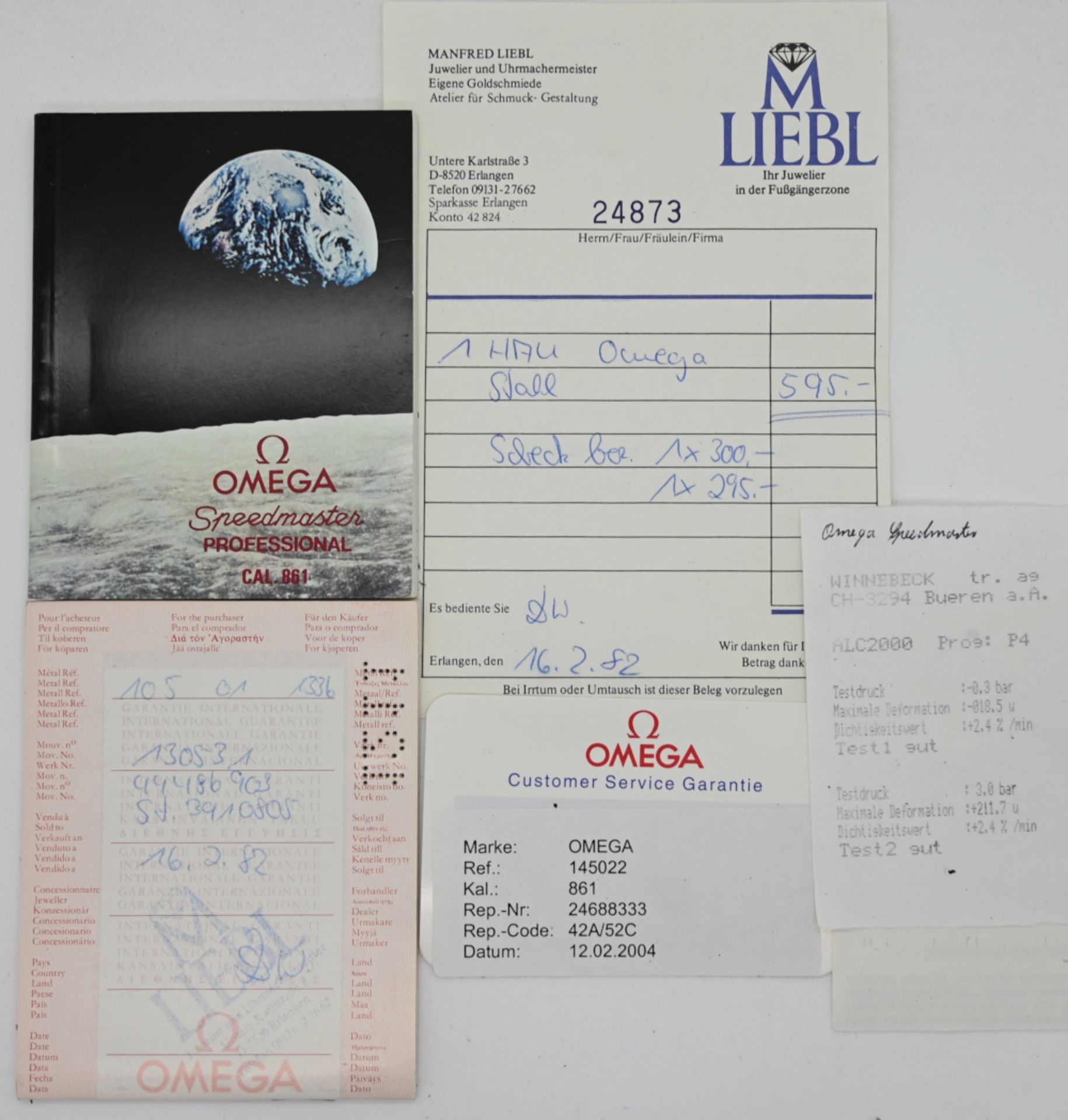 1 Herrenarmbanduhr OMEGA Speedmaster Professional, Edelstahl, mit Papieren, wohl gekauft 1982 und Re - Image 3 of 3