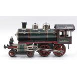 1 Dampflokomotive Karl BUB Nürnberg, lithographiertes Blech, Schlüsselaufzug, ca. L 23cm,