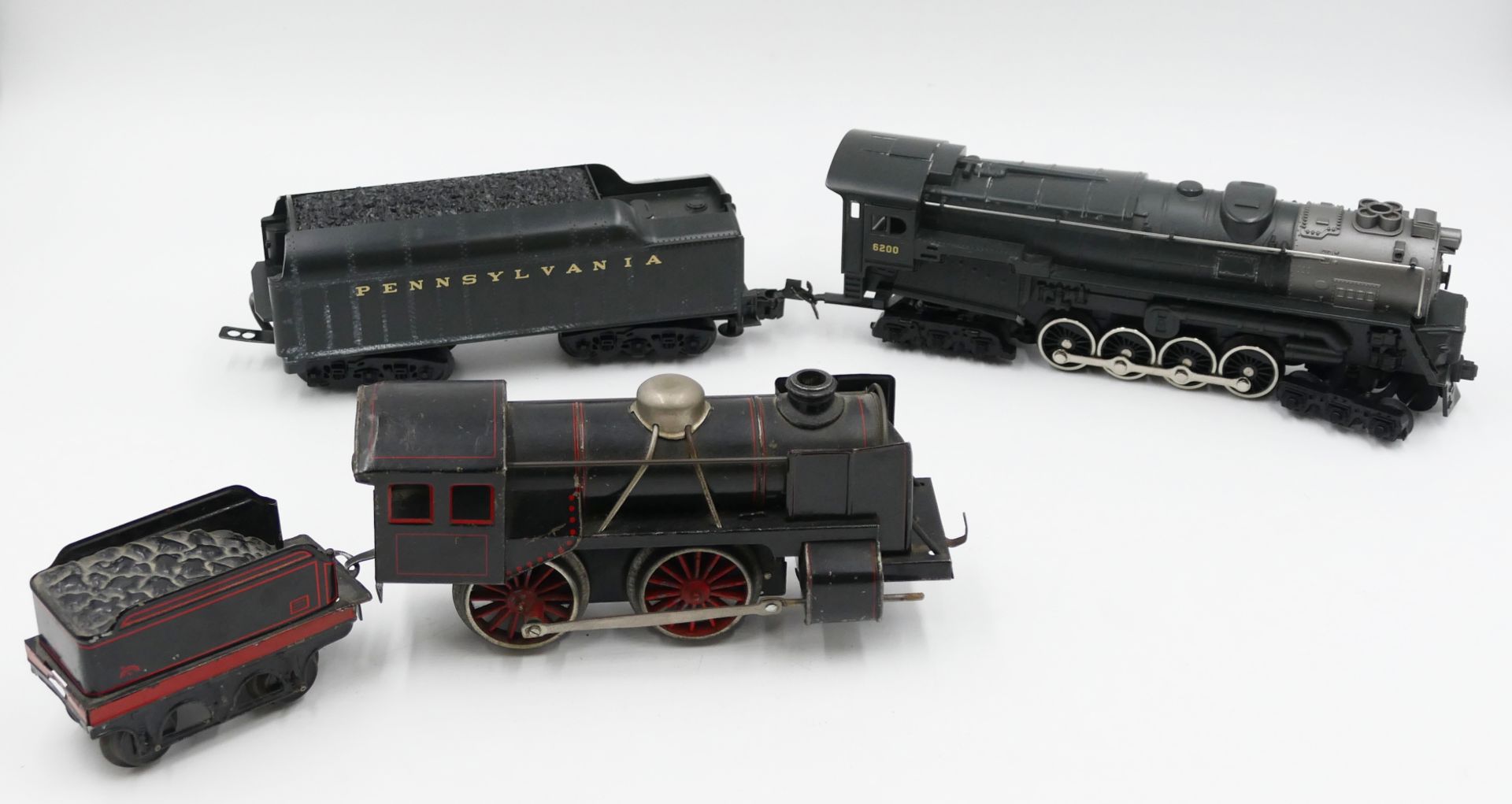 1 Konv. Modelleisenbahnen je Spur 0: 1 Dampflokomotive mit Tender je Karl BUB Nürnberg, Uhrwerkantri - Bild 2 aus 2