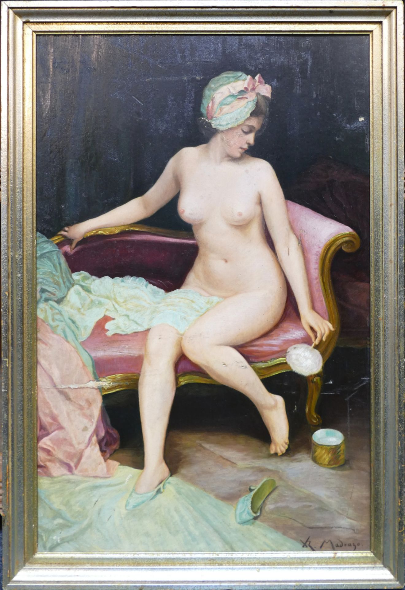 2 Ölgemälde weiblicher Damenakte: 1x r.u. sign. R. MADRAZO/Kopie nach Raimundo DE MADRAZO Y GARRETA 