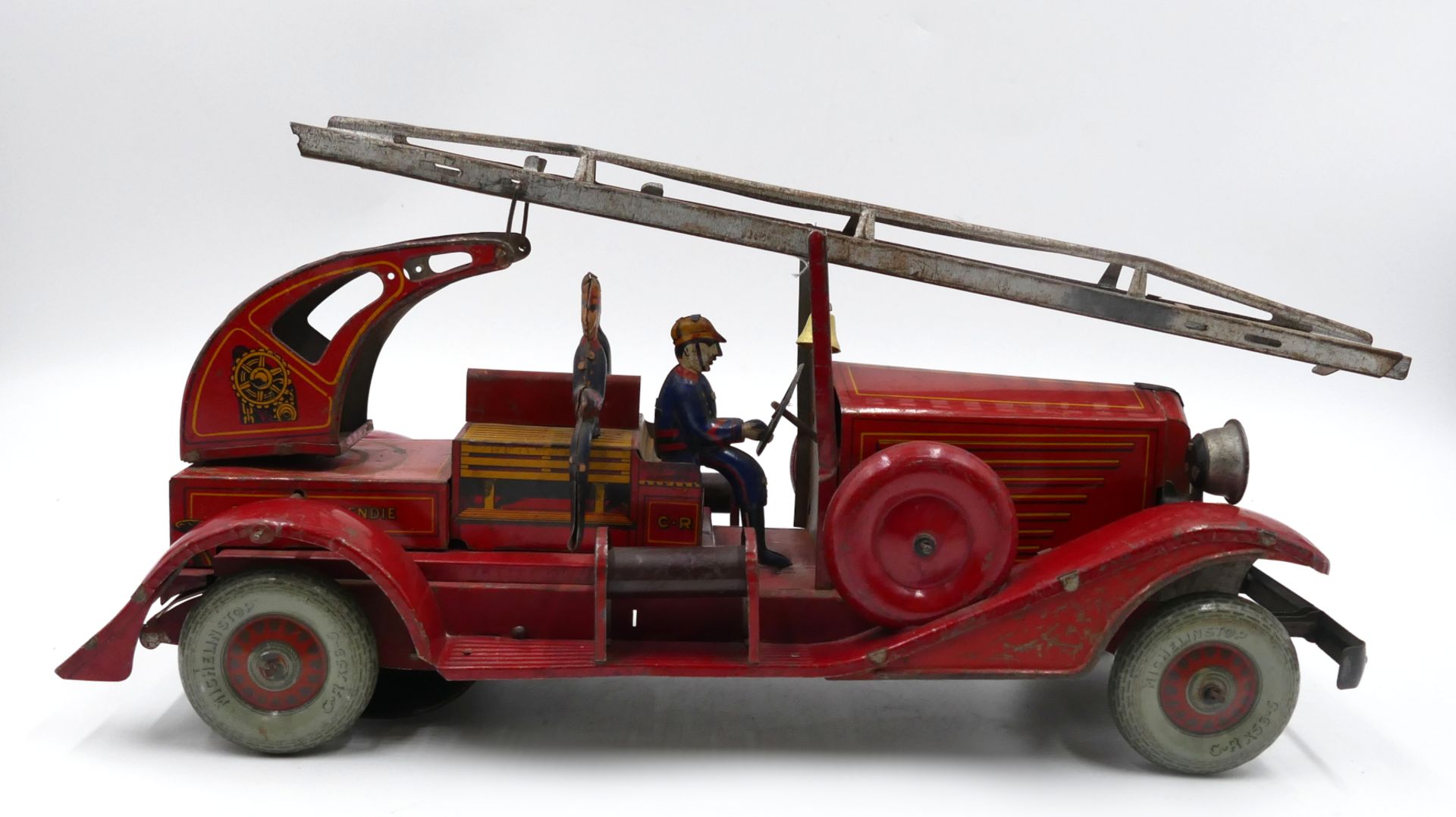 2 Feuerwehrleiterwagen je C.R./Charles ROSSIGNOL wohl um 1900: "930" und "1004", je seitlich bez. "S - Bild 10 aus 13