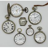 1 Konv. Armband-/Taschenuhren:. je Metall z.T. vergoldet, z.T. mit Lederband, z.T. um 1900, 1x OMEGA