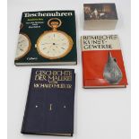1 Konv. Bücher (ca. 25 Stück) v.a. Kunstgeschichte und Handwerk, ca. 30 Päckchen mit Postkarten v.a.