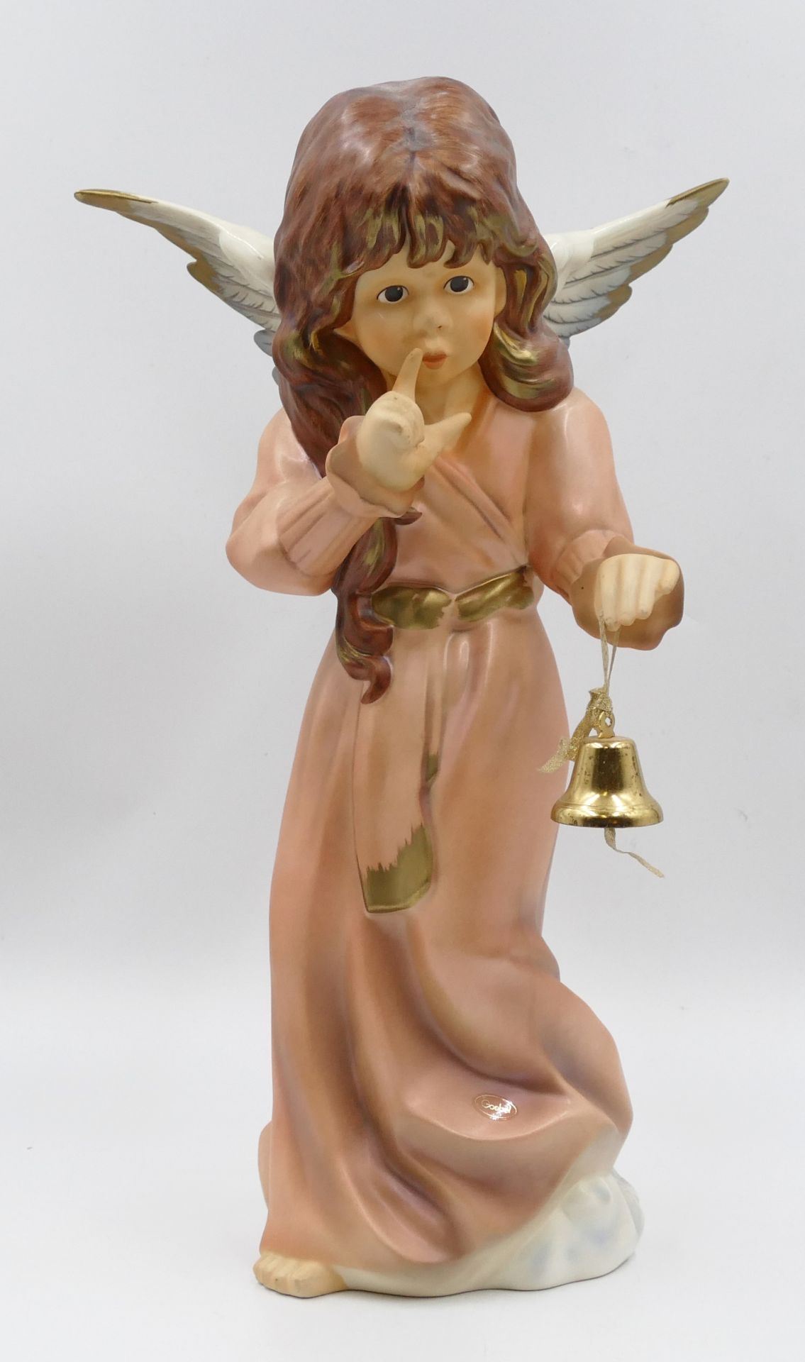 1 Porzellanfigur GOEBEL "Weihnachtsengel mit Glocke" ca. H 45cm, unters. Kaufpreis 399,- z.T. ber.,