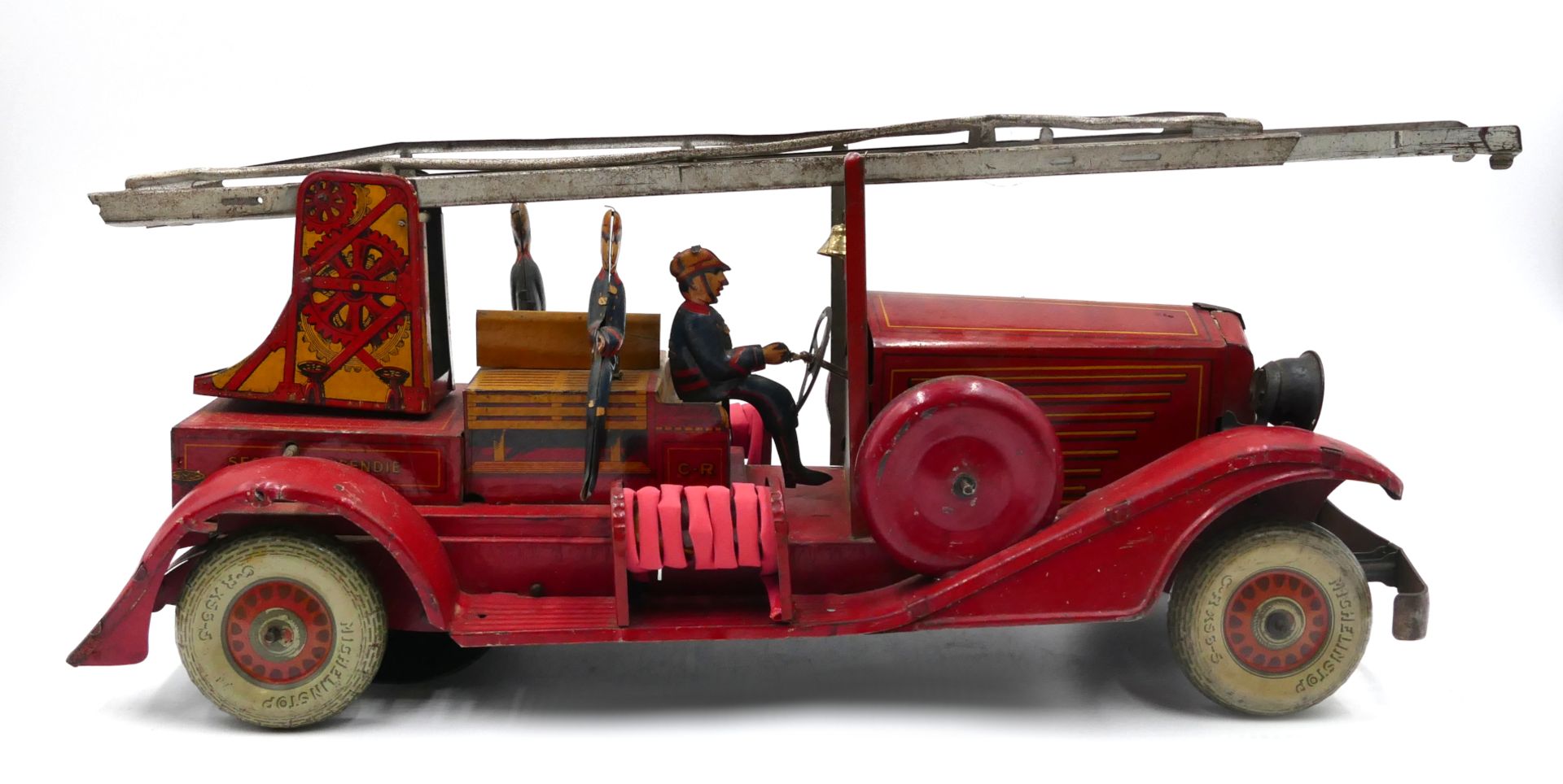 2 Feuerwehrleiterwagen je C.R./Charles ROSSIGNOL wohl um 1900: "930" und "1004", je seitlich bez. "S - Bild 5 aus 13