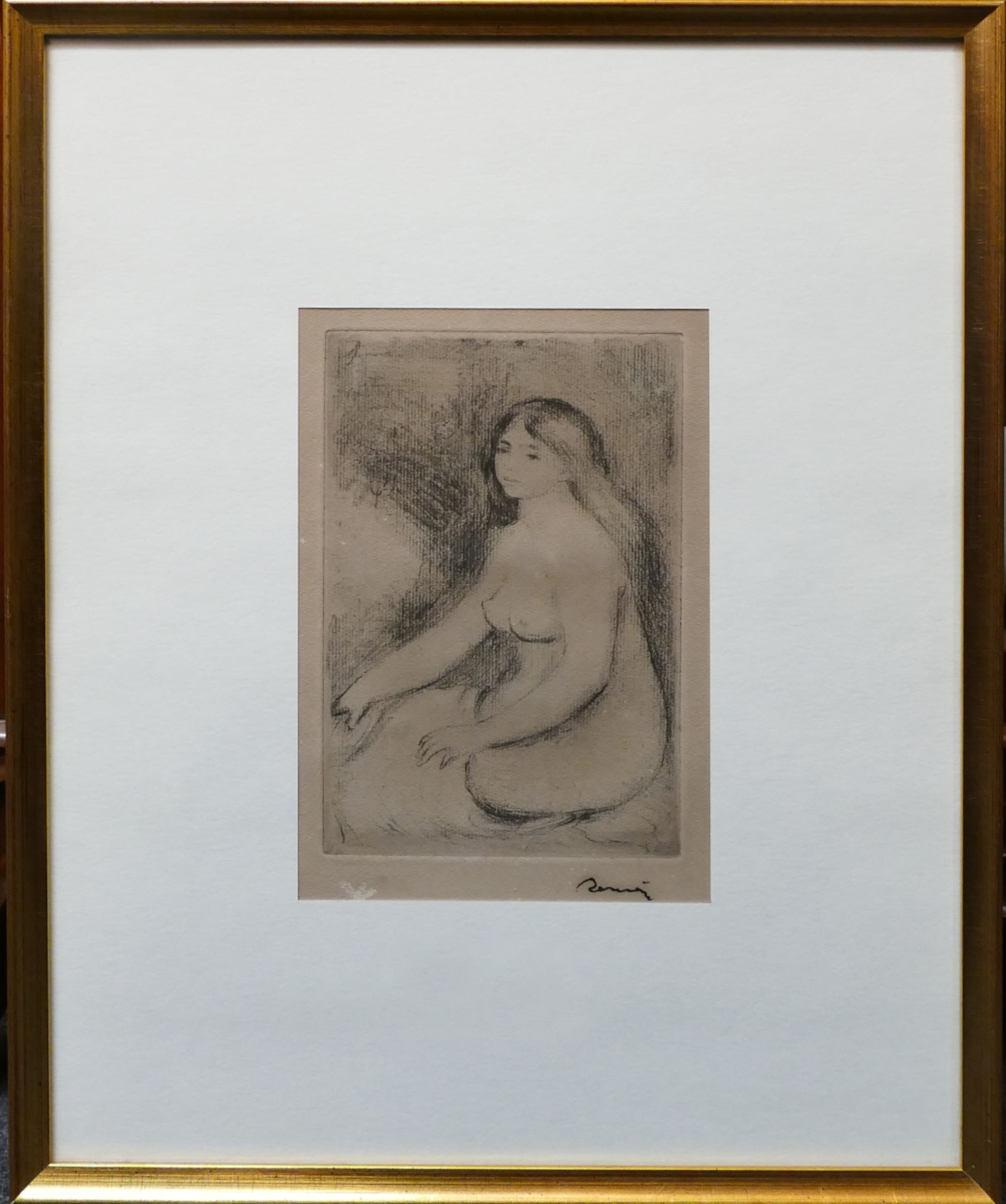 1 Radierung r.u. bez. RENOIR (wohl Pierre-Auguste R. 1841 Limoges-1919 Cagnes-sur-Mer) "Baigneuse as - Image 2 of 3