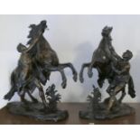 1 Paar Bronzen sign. Costou, „Rossbändiger“ nach Guillaume Coustou dem Älteren (1677 Lyon – 1746 Par