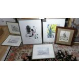 1 Posten Graphiken, Gemälde, Aquarelle u.a., versch. Künstler und Motive, z.B. Oskar Koller,