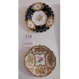 5 Wandteller Porzellan Meissen, golstaff. mit Blumendekor, Durchmesser bis ca. 31 cm, Asp.