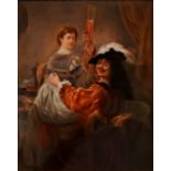 1 Porzellanbild KPM l.u. sign. M. Greiner „Szene nach Rembrandt“, ca. 37x34 cm, Asp.