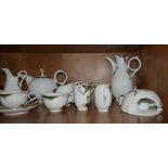 1 Kaffee-/ Teeservice Meissen f. 6 Personen „Mistelzweige“, mit Kuchenplatten, Stövchen u.a., Asp.