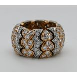 1 Damenring WG/RG 18ct. mit Zertifikat WEMPE: 135 Brillanten zusammen 4,23ct. if-tw, gekauft 1997, R