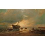 1 Ölgemälde Öl/Lwd. doubliert, l.u. sign. und auf Rahmen bez. J. Huth (wohl Julius H. 1838-1892) „Fi