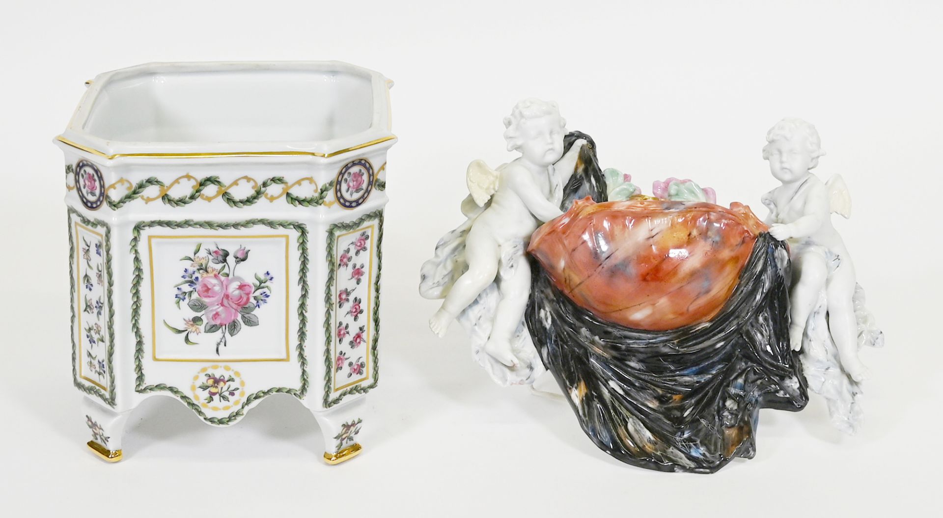 Cachepot, Limoges, Rosendekor