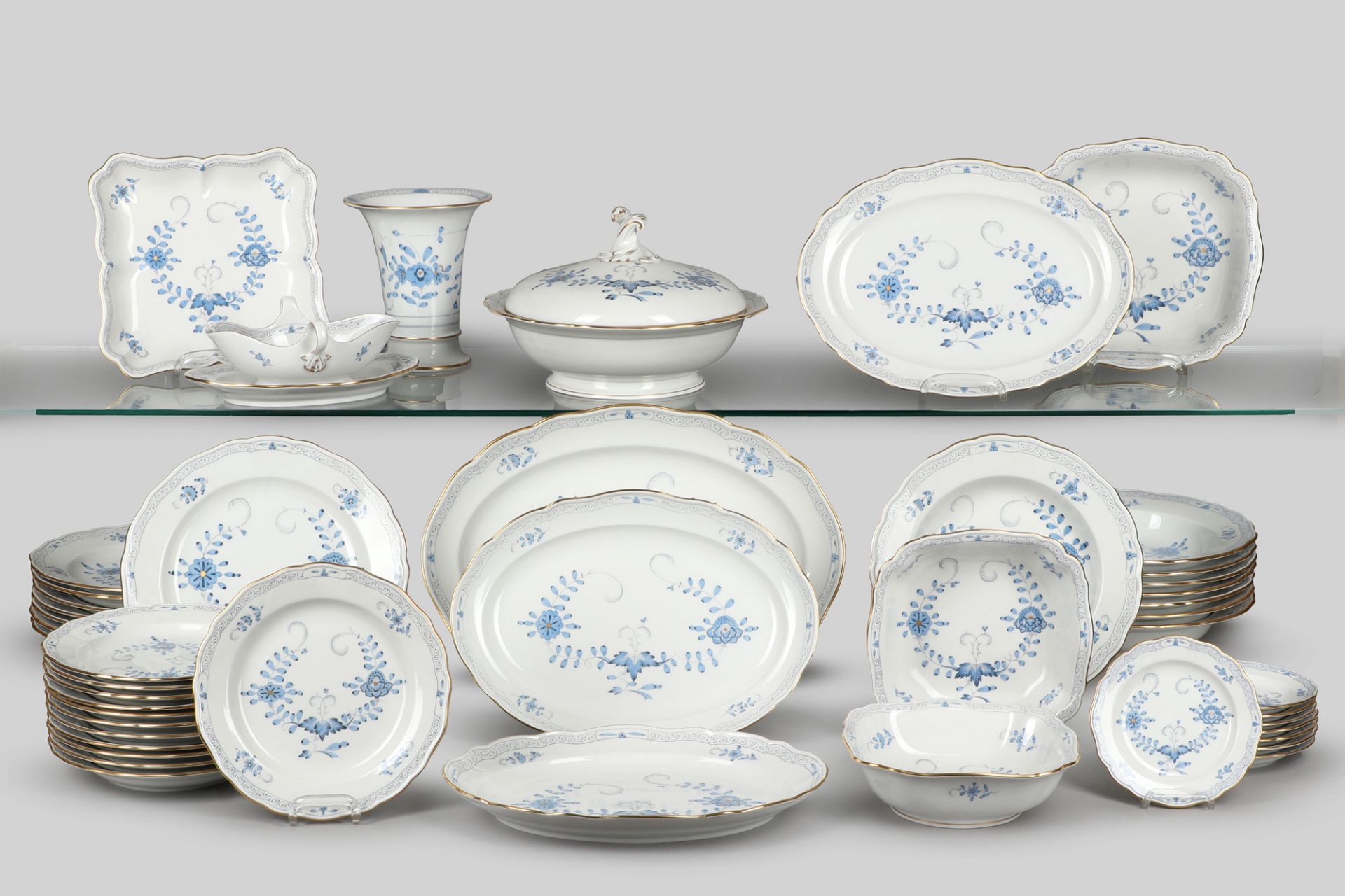 Speiseservice, Meissen, Indisch Blau