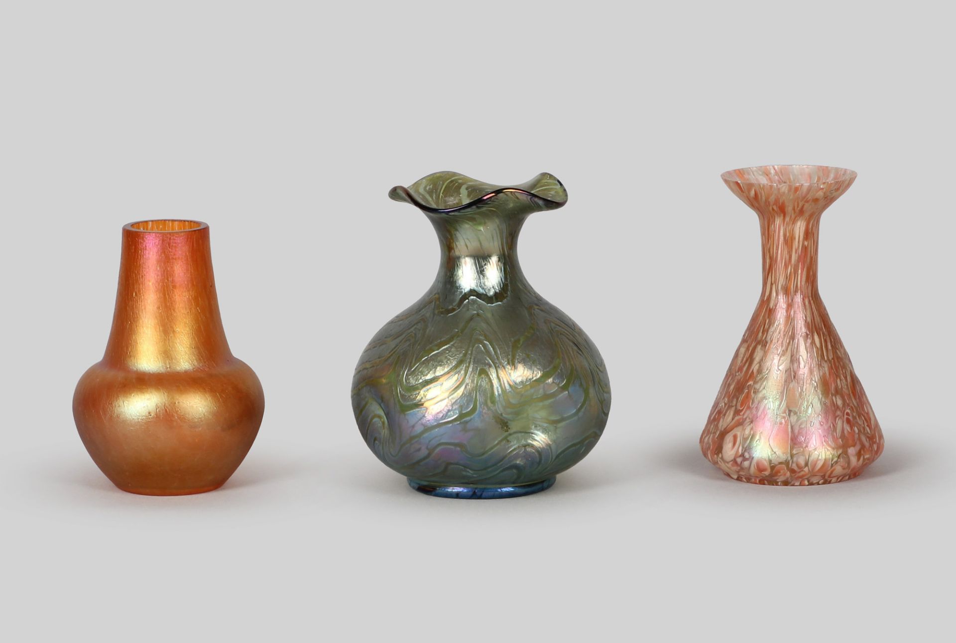 Vase, Klarglas, matt irisierend