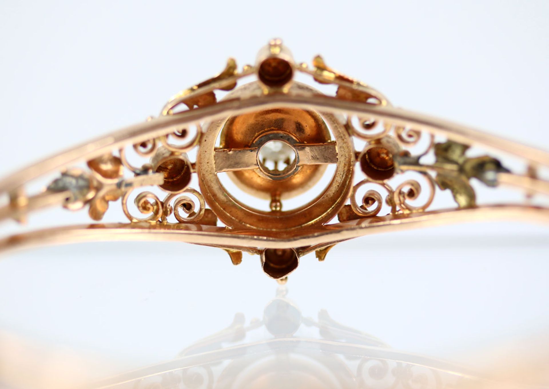 Antiker Roségold Armreif mit Diamant und Perlen - Image 5 of 5