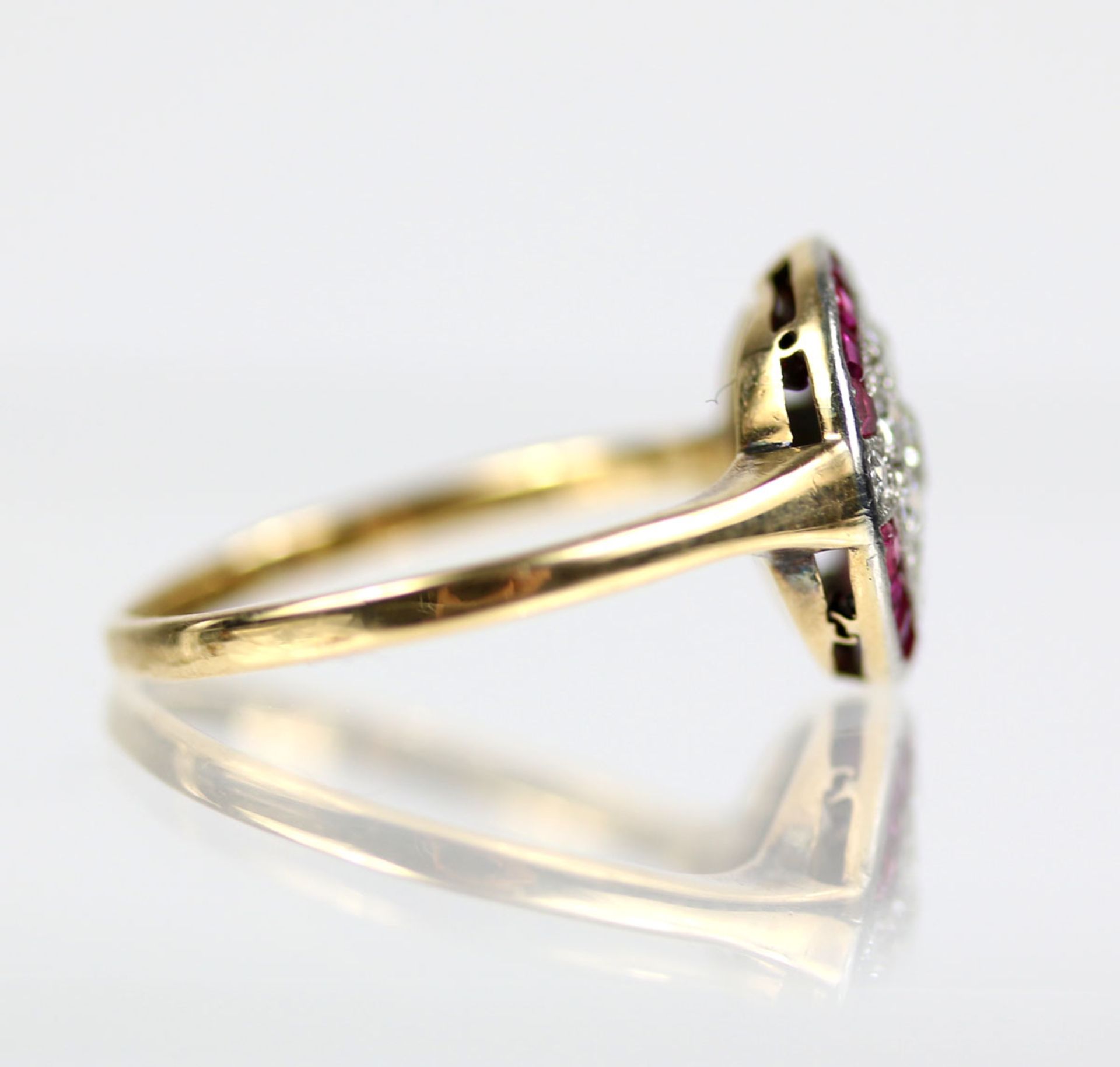 Art Déco Ring mit Rubinen und Diamanten - Image 4 of 6