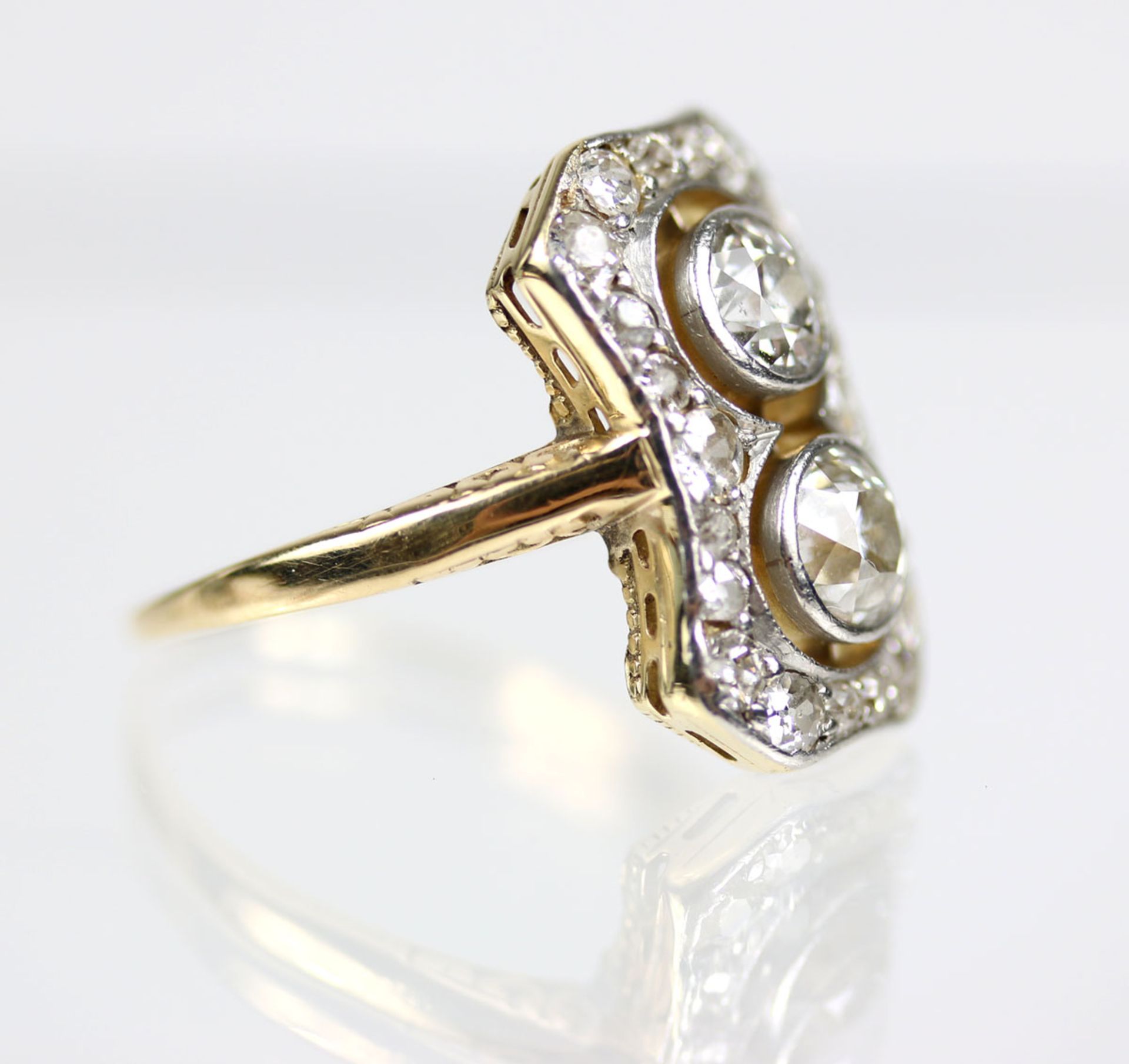 Art Déco Ring mit zwei Altschliffdiamanten - Image 4 of 5