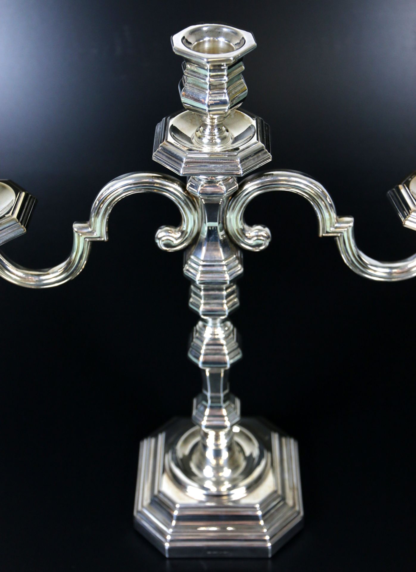 Dreiarmiger Silber-Kerzenleuchter - Bild 3 aus 5