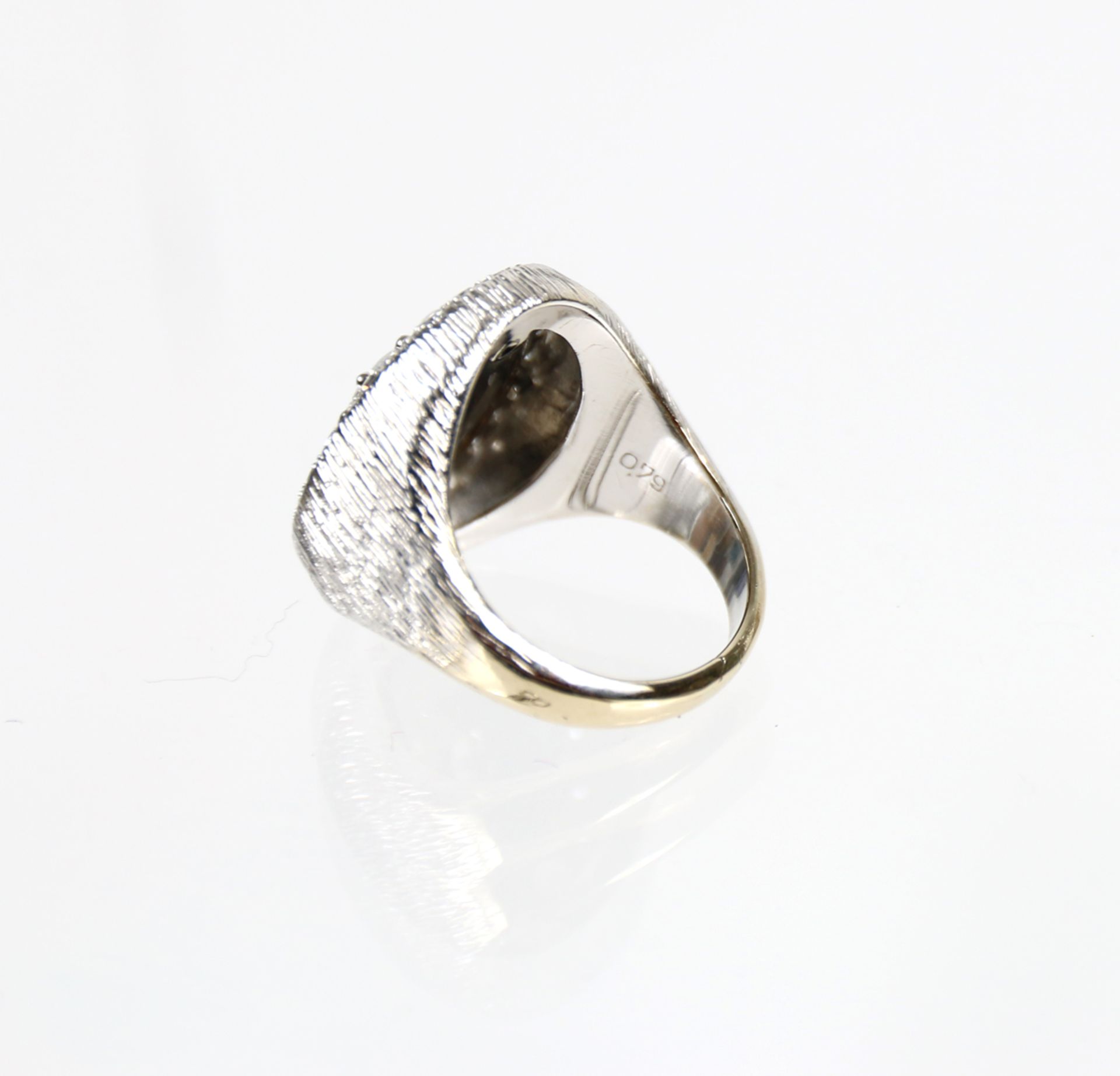 Weißgold Ring mit Brillanten und Emaille - Image 6 of 6
