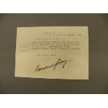 Grußkarte mit Originalunterschrift Hermann Göring