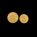 Goldmünze und Medaille
