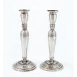 A Pair of Egyptian Revival Silver Candlesticks, Germany Early 19th Century