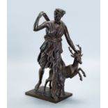 A Large Bronze Sculpture, "Diana and Stag", France, 19th Century
