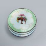 A Charming Silver and Enamel Guilloche Compact, Late 19th Century